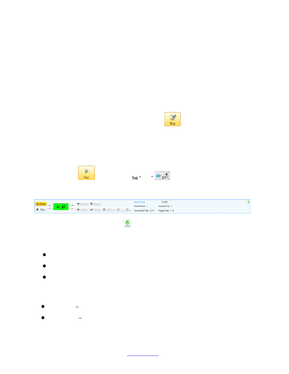 Title, Run / start a quiz, 5 title | 6 run / start a quiz | QOMO QRF900 User Manual User Manual | Page 13 / 129