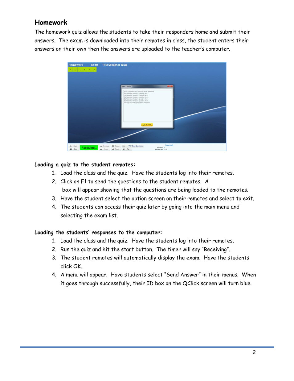 Homework | QOMO QRF900 Activity Modes User Manual | Page 2 / 8