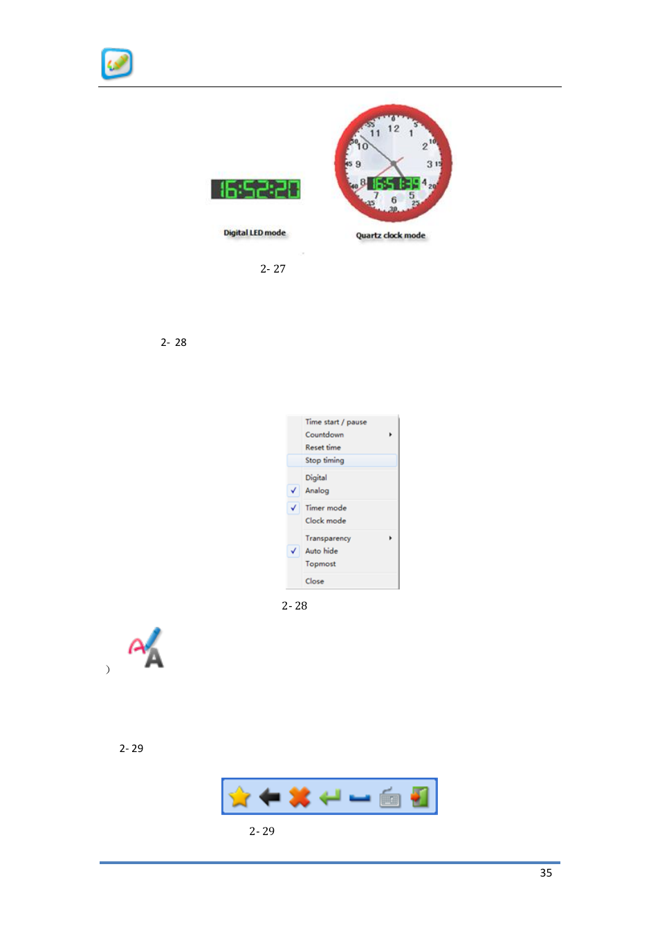 N figure, 27 two display, Modes of clock | QOMO KidzFlow! Manual User Manual | Page 35 / 59