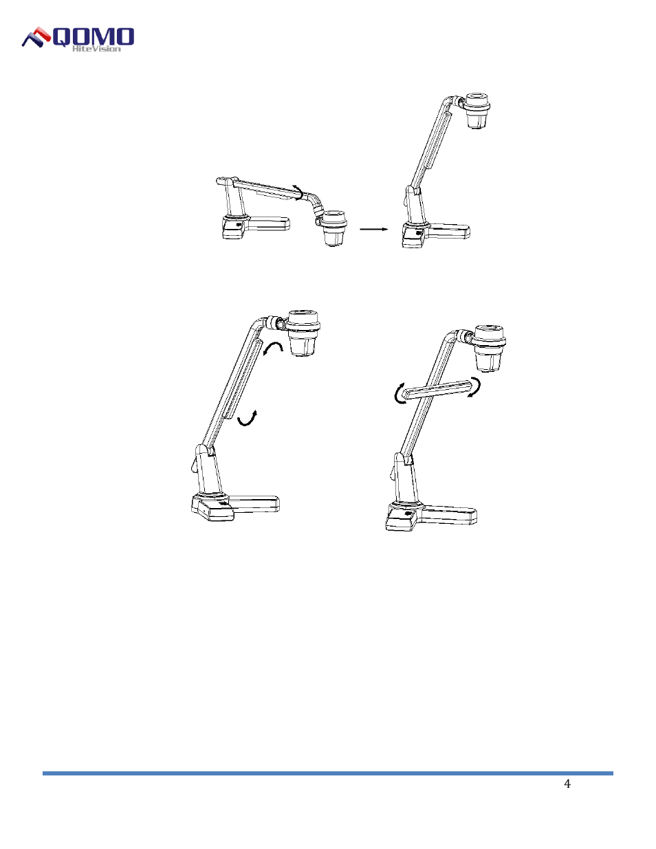 Qpc 30/30m portable document camera user manual | QOMO QPC30M User Manual | Page 4 / 10