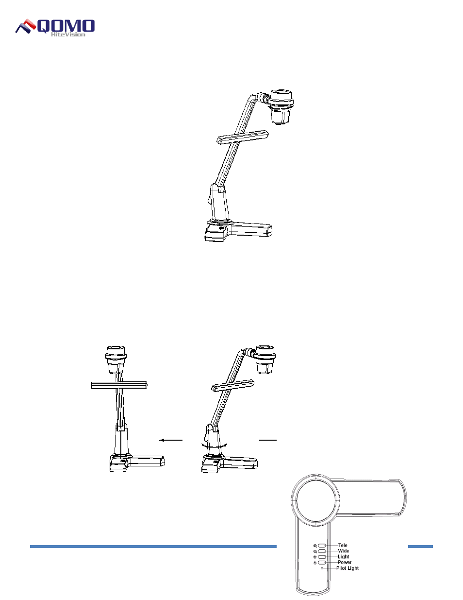 Qpc 30/30m portable document camera user manual, Control panel | QOMO QPC30M User Manual | Page 6 / 10