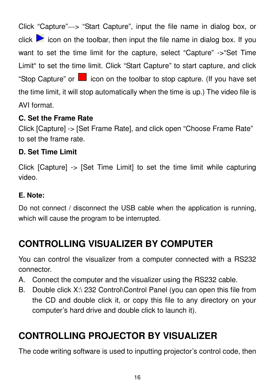 Controlling visualizer by computer, Controlling projector by visualizer | QOMO QD3300 User Manual | Page 16 / 23