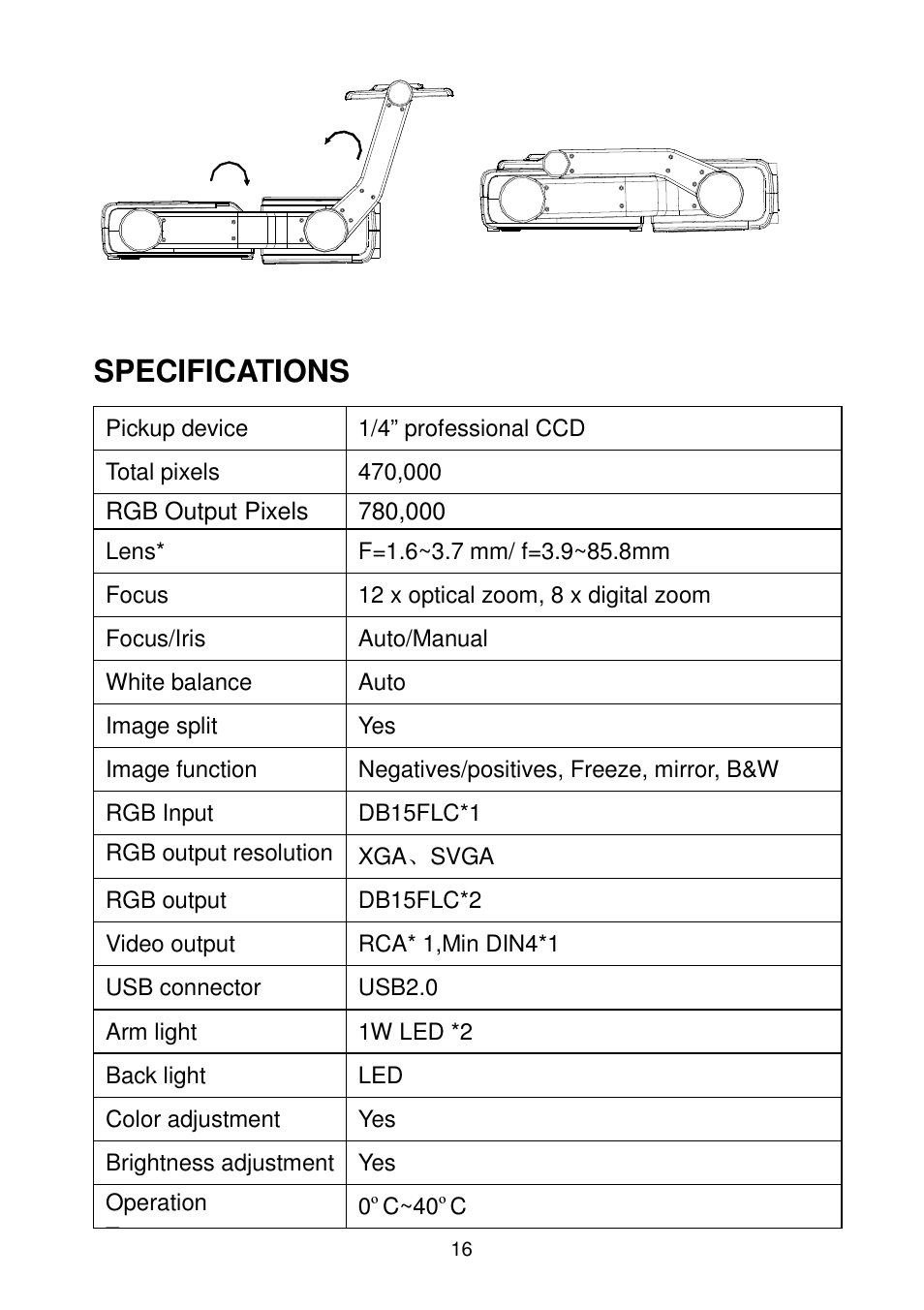 Specifications | QOMO QP10 User Manual | Page 16 / 17