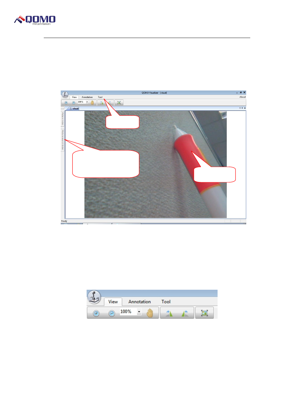 Menu bar | QOMO Visualizer User Manual | Page 17 / 30