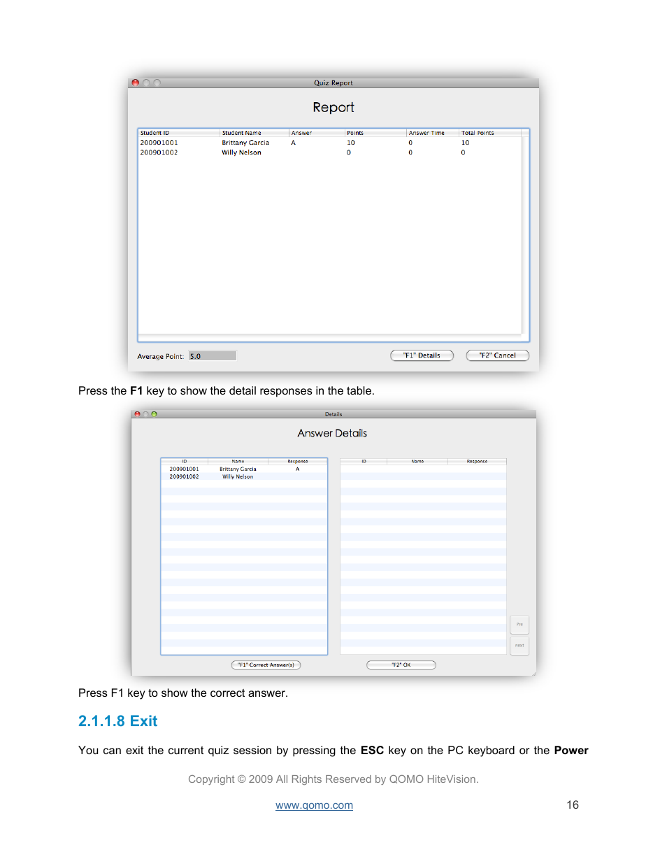 Exit, 8 exit | QOMO QRF300 User Manual | Page 16 / 77