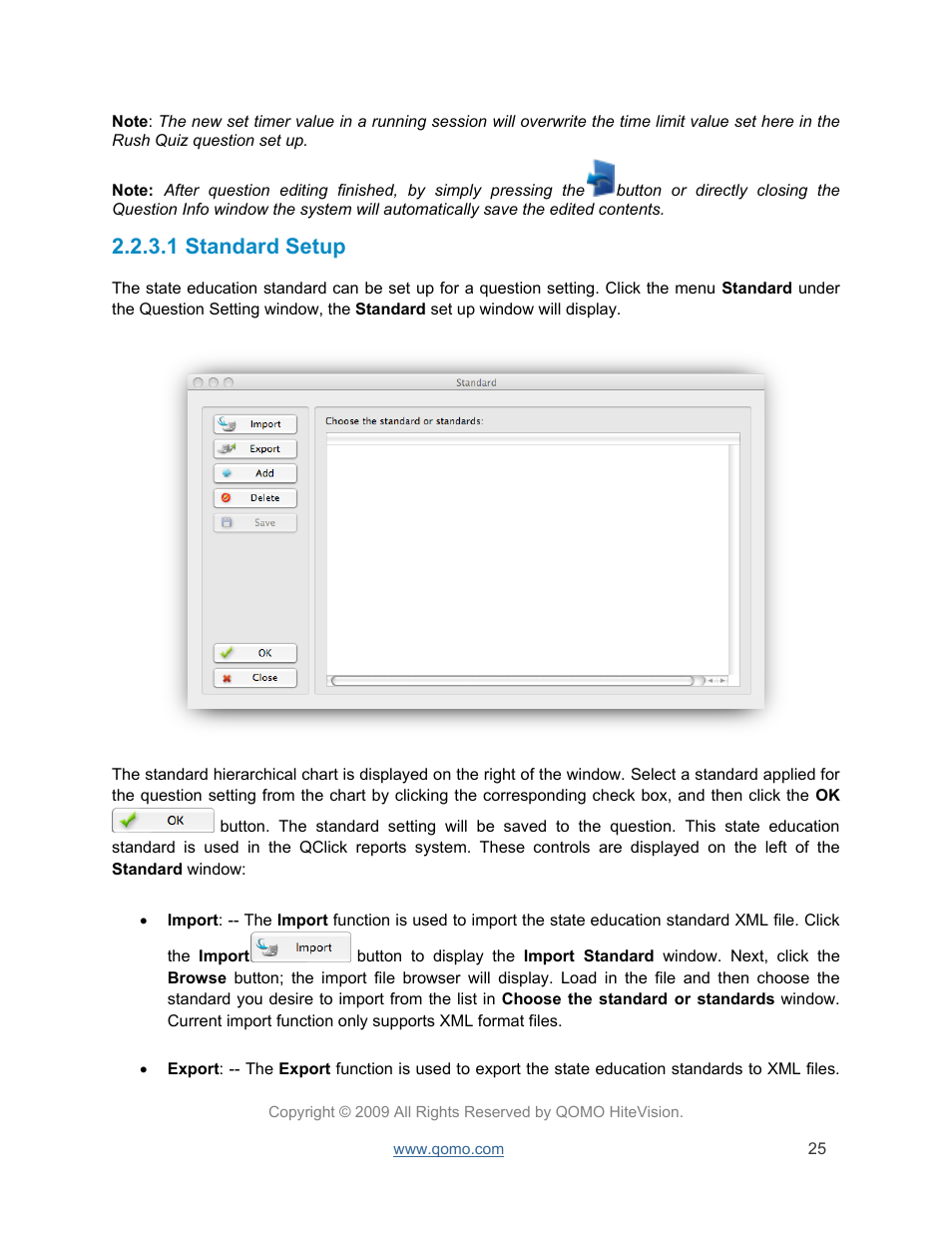 Standard setup, 1 standard setup | QOMO QRF300 User Manual | Page 25 / 77