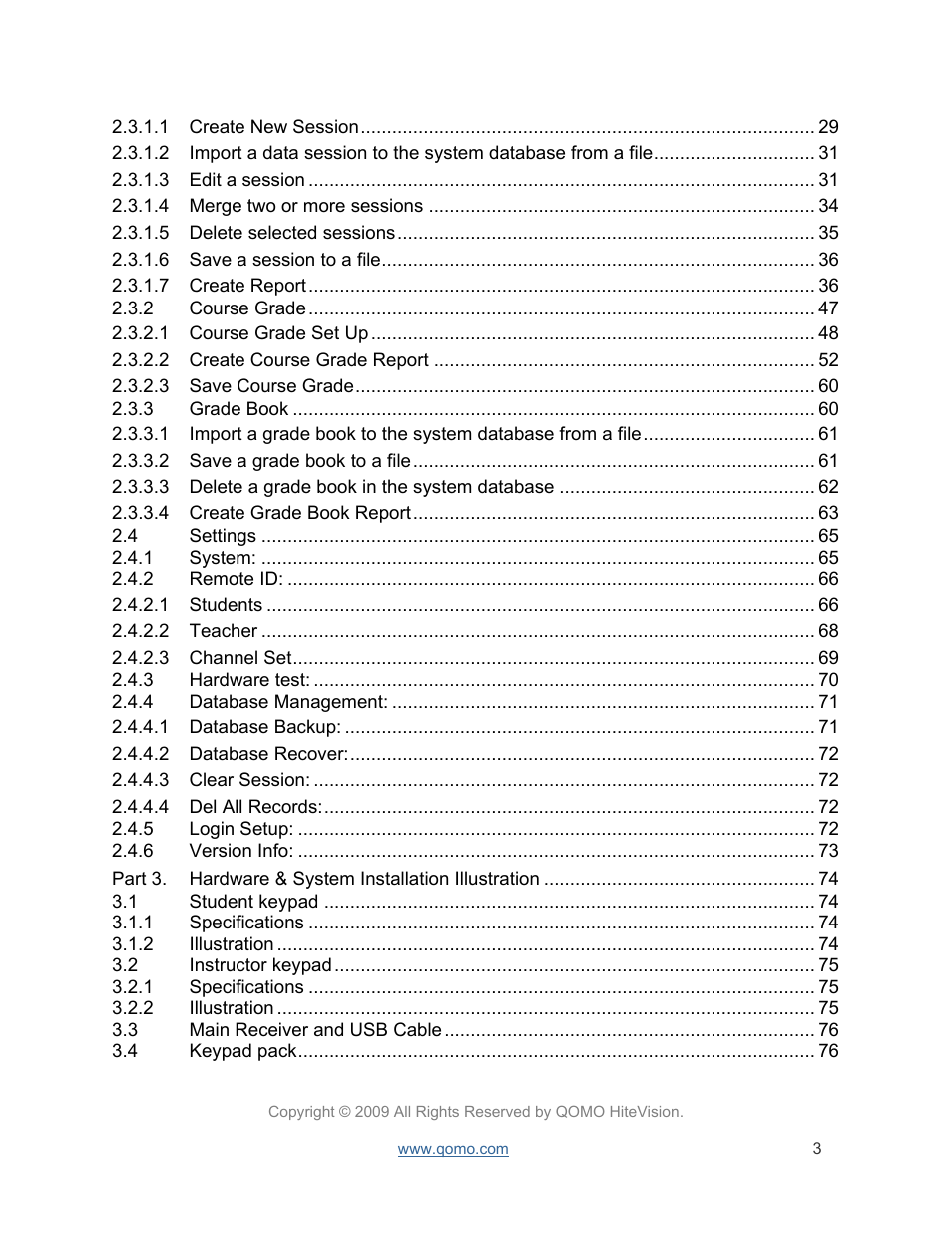 QOMO QRF300 User Manual | Page 3 / 77