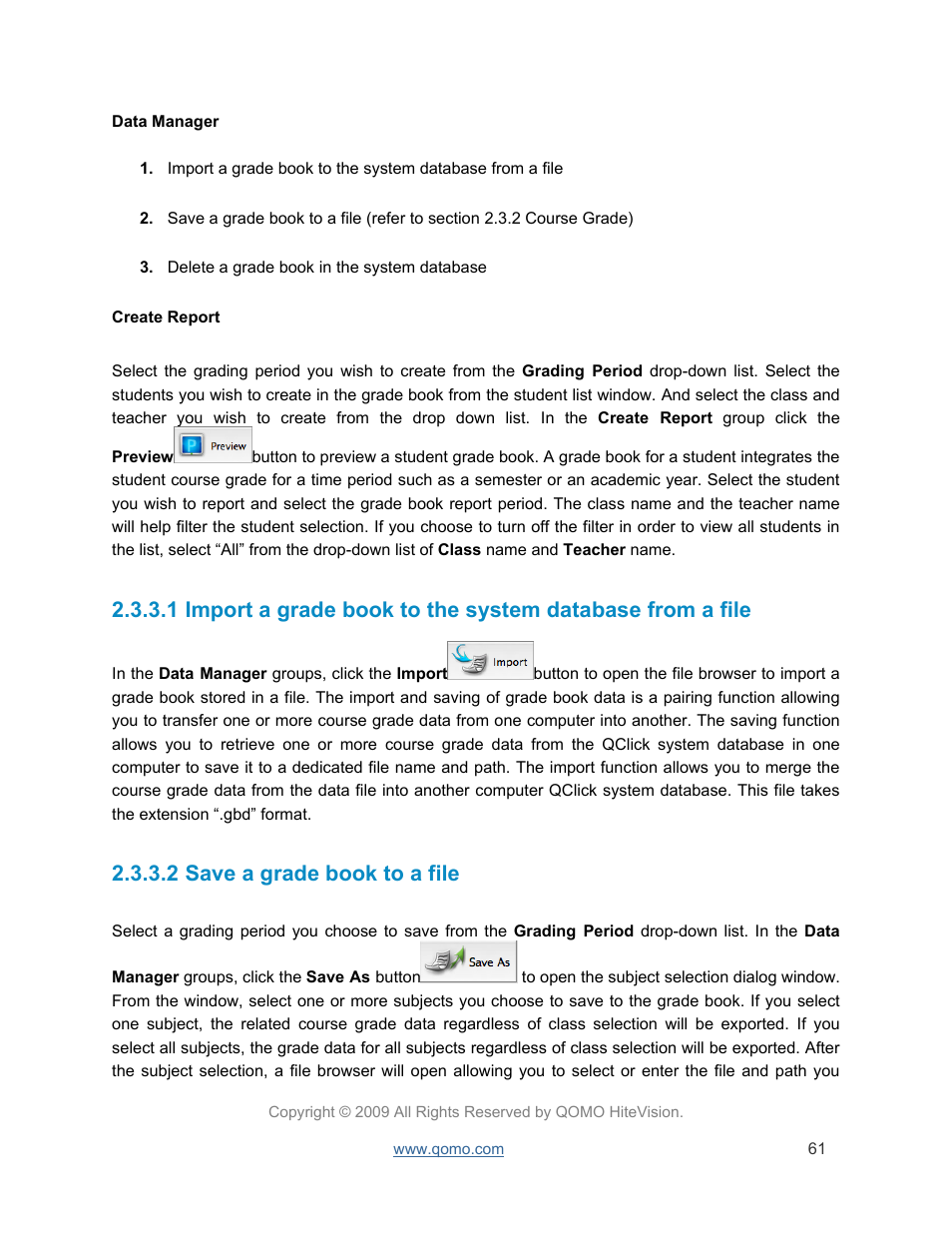 Save a grade book to a file, 2 save a grade book to a file | QOMO QRF300 User Manual | Page 61 / 77