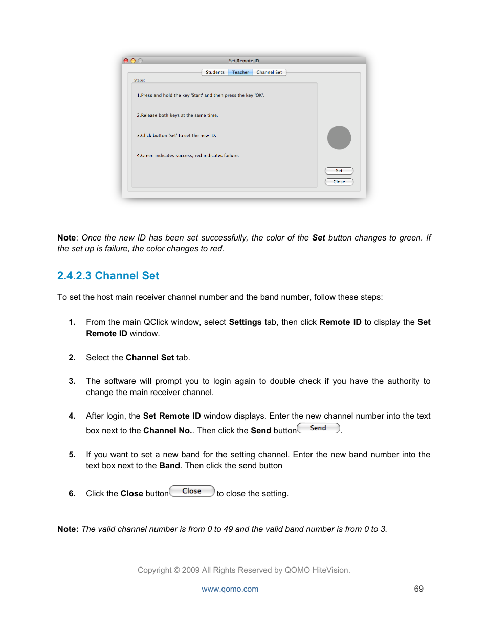Channel set, 3 channel set | QOMO QRF300 User Manual | Page 69 / 77