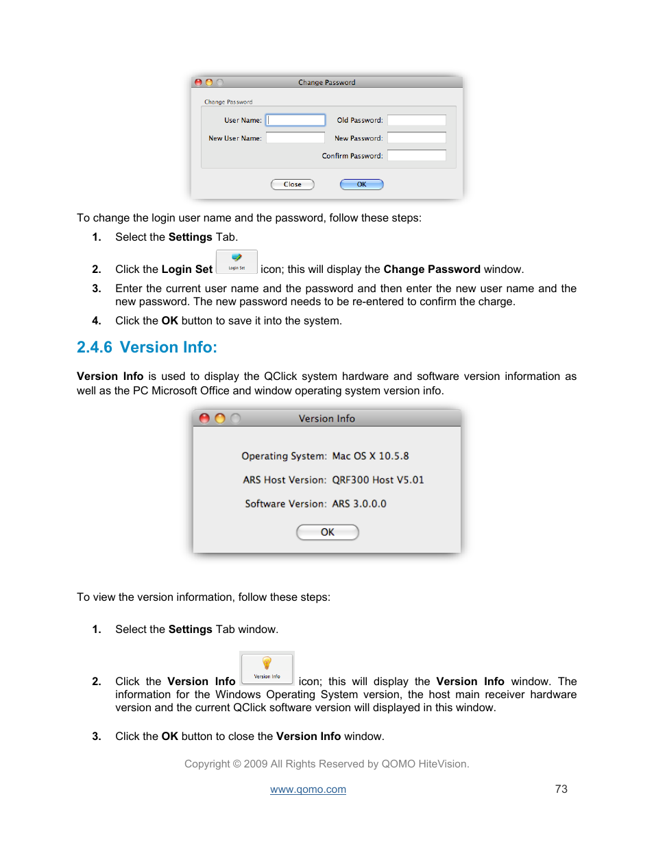 Version info, 6 version info | QOMO QRF300 User Manual | Page 73 / 77