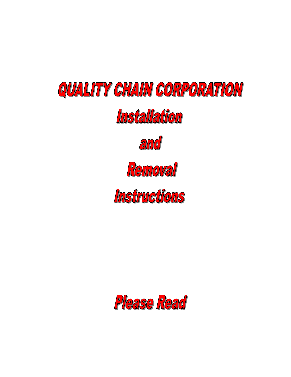 Quality Chain A1000 User Manual | 4 pages