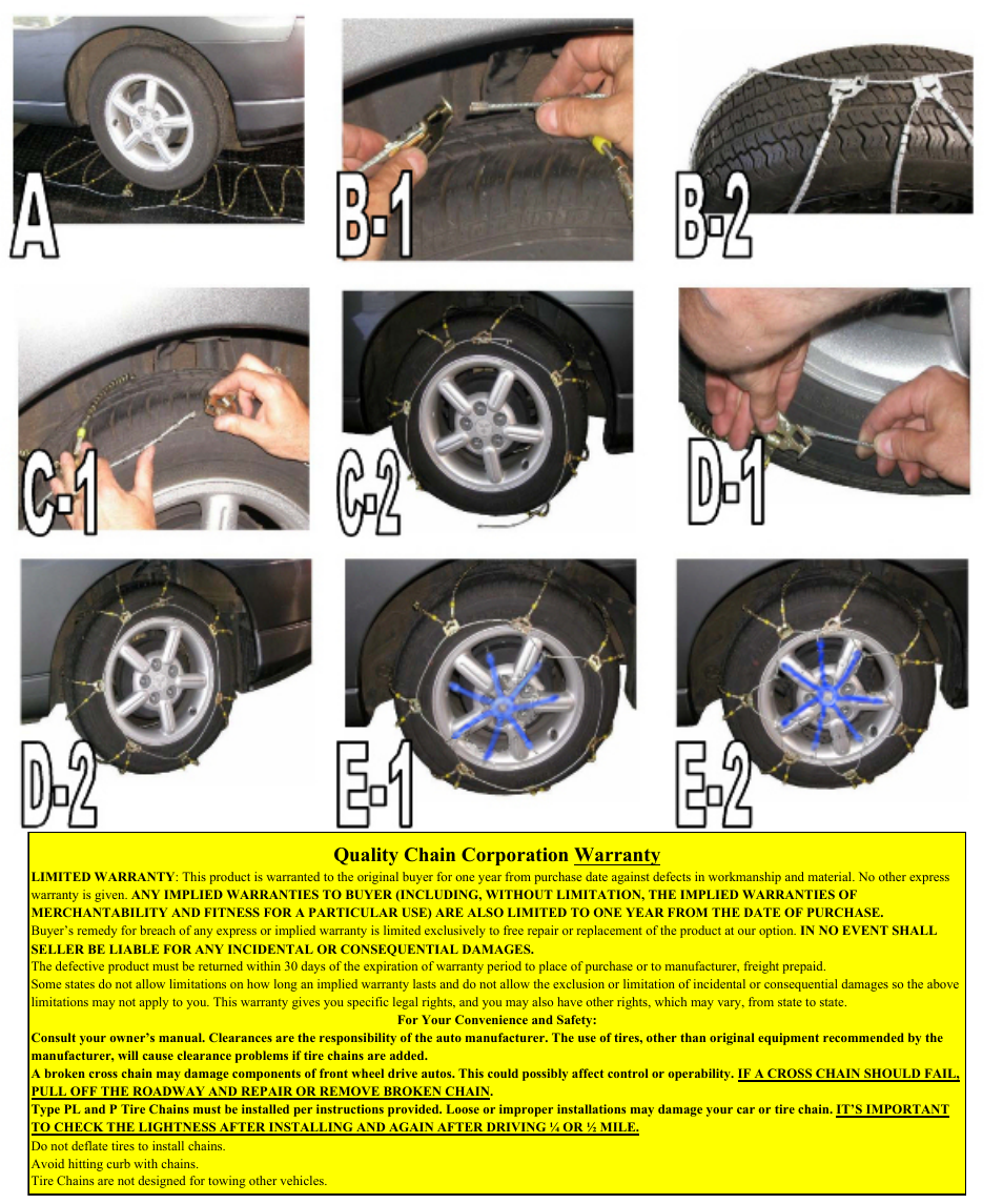 Quality chain corporation warranty | Quality Chain A1000 User Manual | Page 3 / 4