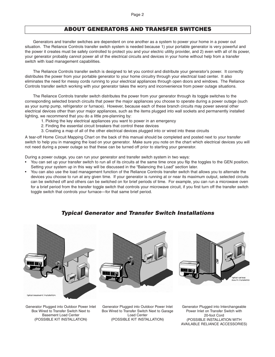About generators and transfer switches | Reliance Controls 3006HDK User Manual | Page 3 / 16