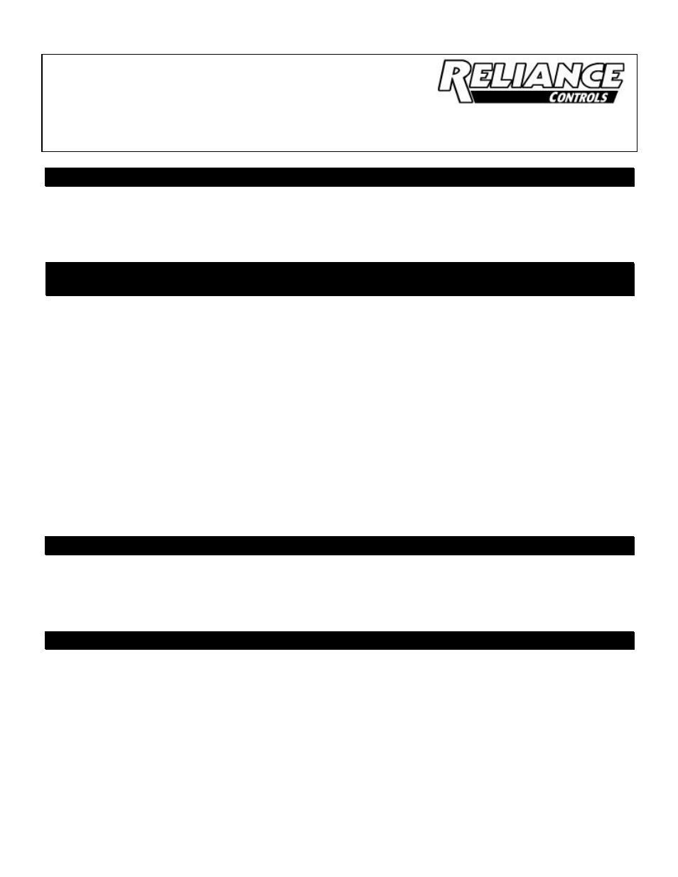 Reliance Controls PR50 User Manual | 2 pages