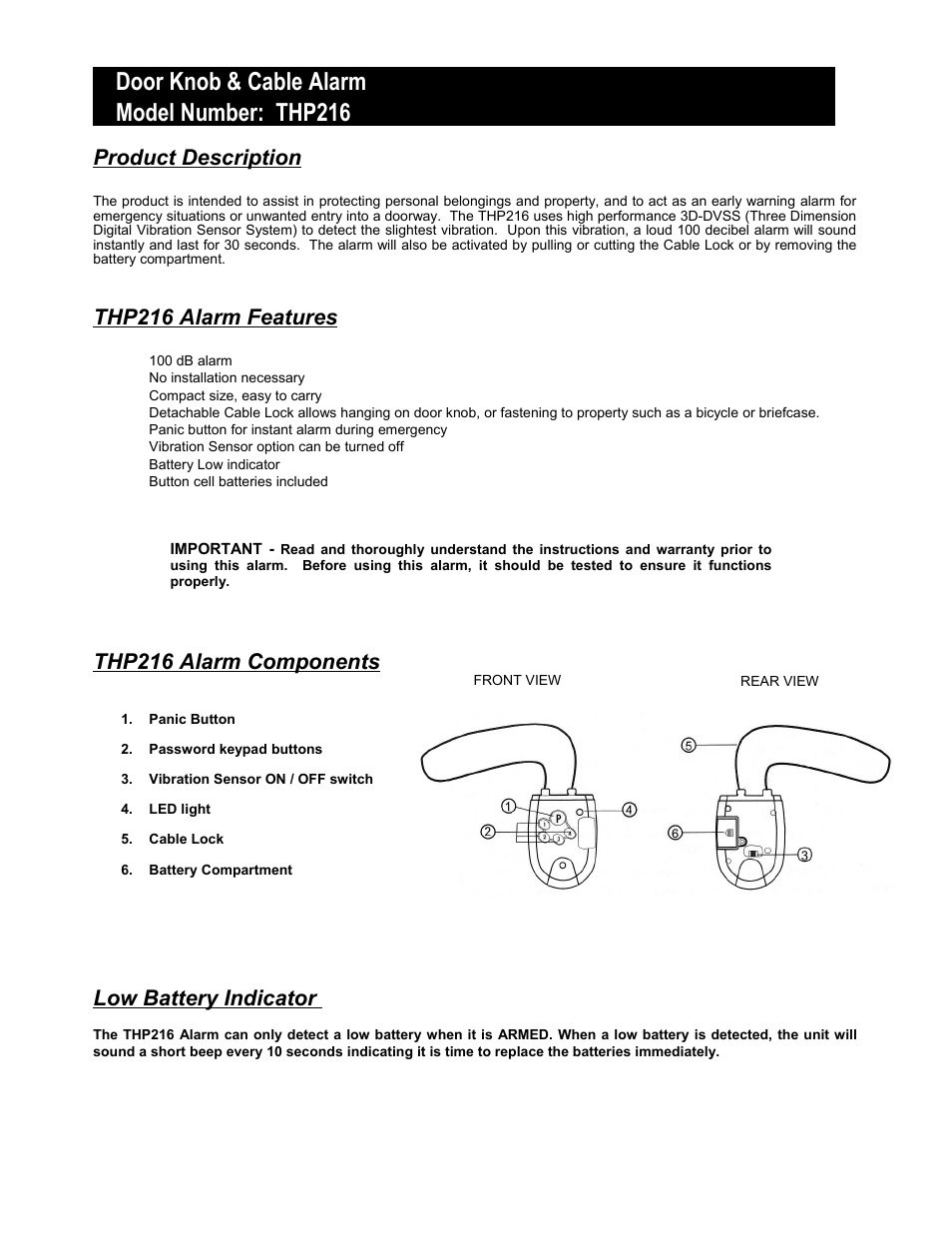 Reliance Controls THP216 User Manual | 4 pages