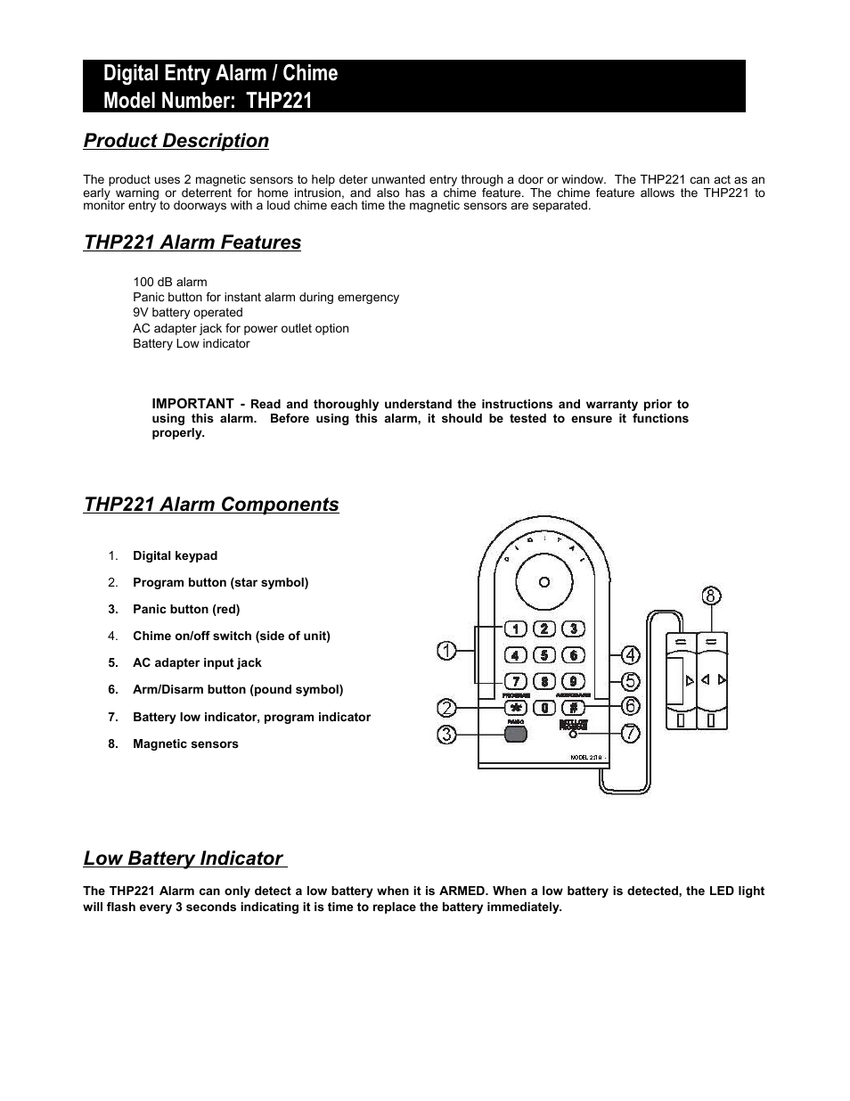 Reliance Controls THP221 User Manual | 4 pages