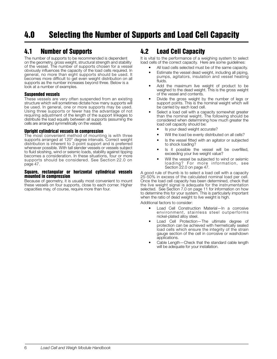 1 number of supports, 2 load cell capacity, 1 number of supports 4.2 load cell capacity | Rice Lake Z6 Single-Ended Beam, SS Welded-seal, IP67, OIML C3 User Manual | Page 10 / 58