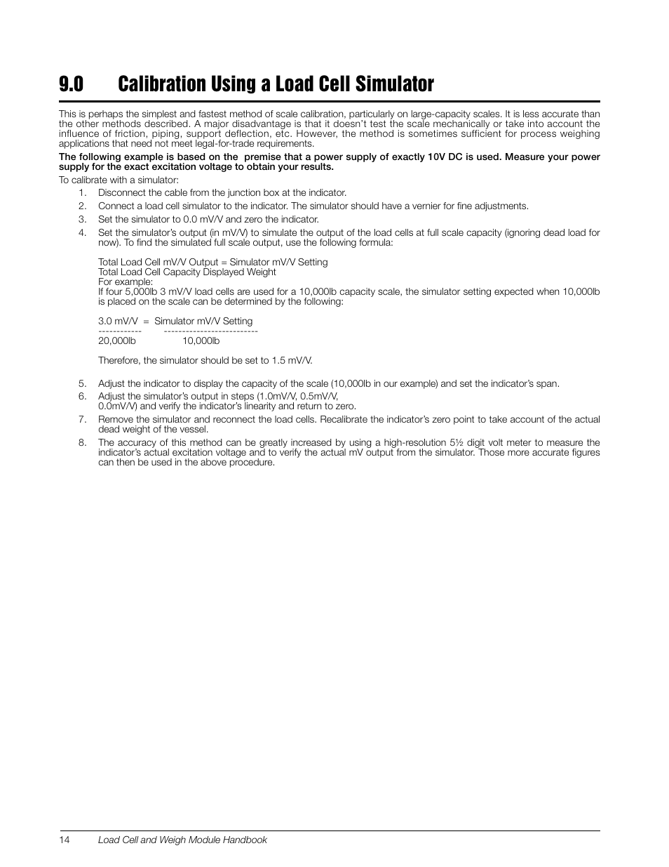 0 calibration using a load cell simulator, Calibration using a load cell simulator | Rice Lake Z6 Single-Ended Beam, SS Welded-seal, IP67, OIML C3 User Manual | Page 18 / 58