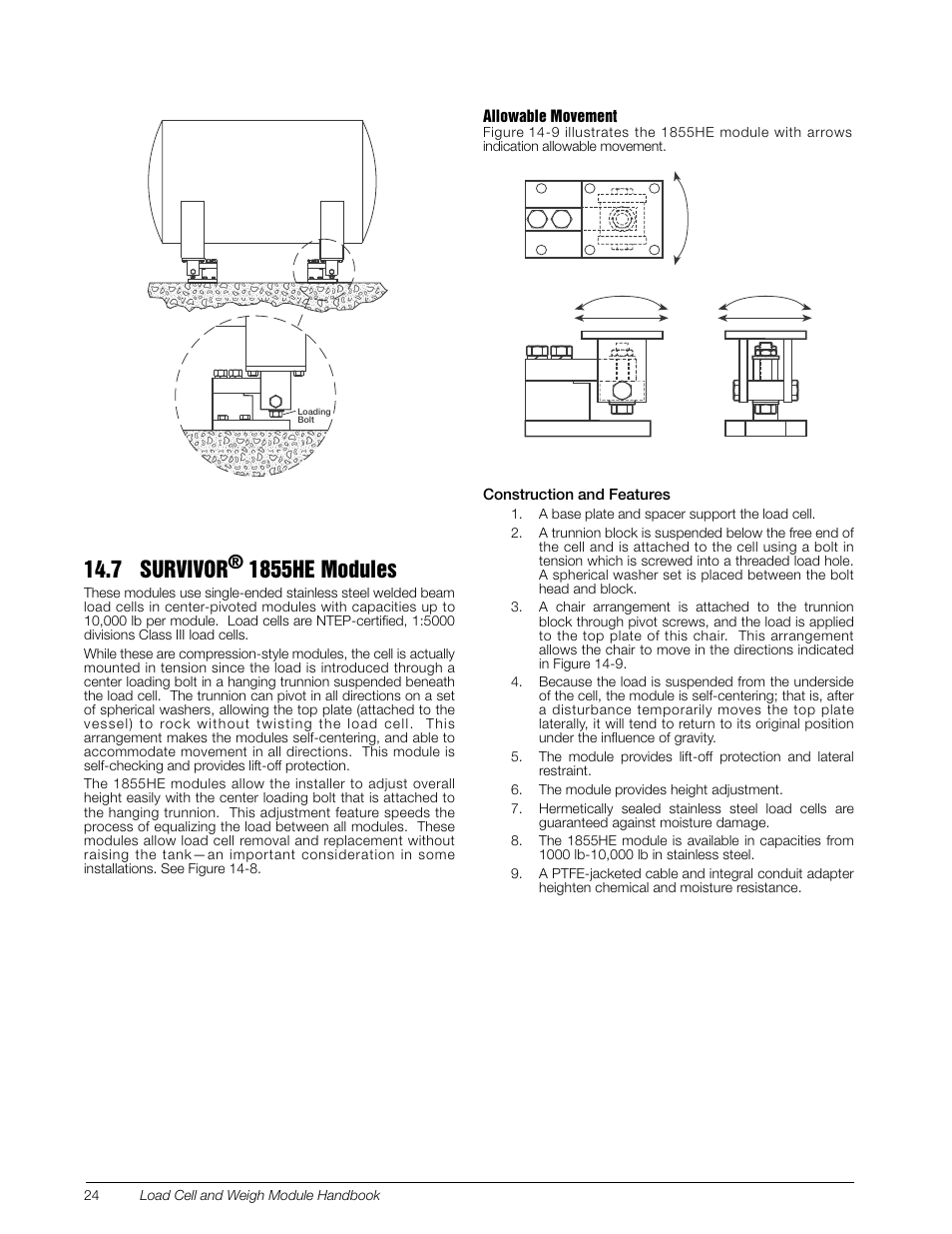 7 survivor® 1855he modules, 7 survivor, 1855he modules | Rice Lake Z6 Single-Ended Beam, SS Welded-seal, IP67, OIML C3 User Manual | Page 28 / 58