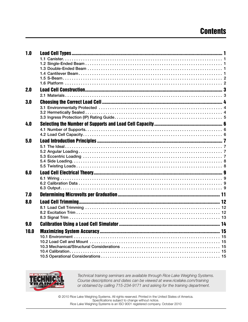 Rice Lake Z6 Single-Ended Beam, SS Welded-seal, IP67, OIML C3 User Manual | Page 3 / 58