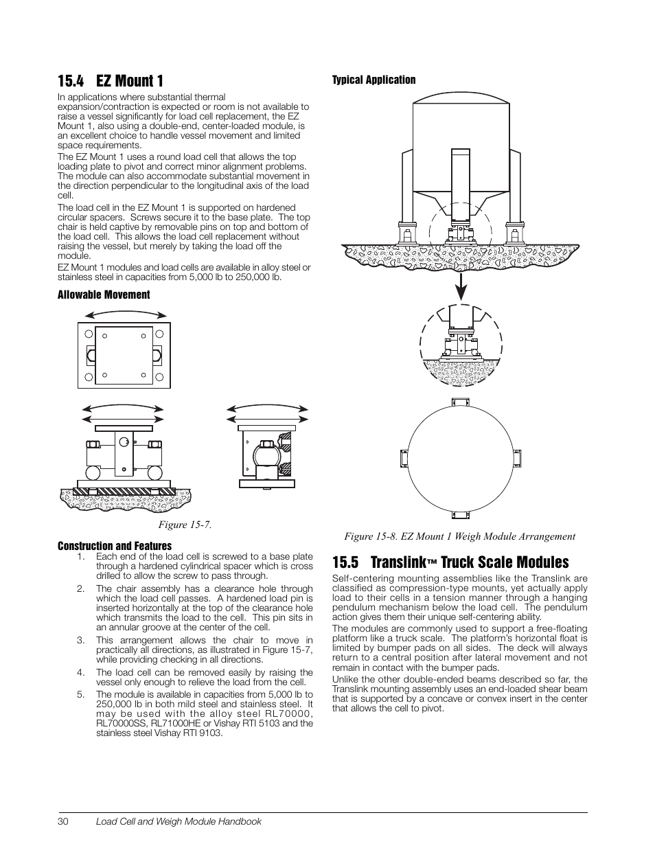 4 ez mount 1, 5 translink™ truck scale modules, 4 ez mount 1 15.5 translink™ truck scale modules | 5 translink, Truck scale modules | Rice Lake Z6 Single-Ended Beam, SS Welded-seal, IP67, OIML C3 User Manual | Page 34 / 58