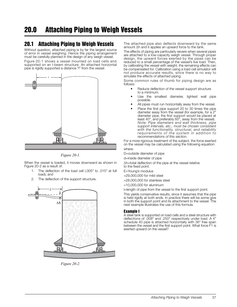 0 attaching piping to weigh vessels, 1 attaching piping to weigh vessels, Attaching piping to weigh vessels | Rice Lake Z6 Single-Ended Beam, SS Welded-seal, IP67, OIML C3 User Manual | Page 41 / 58