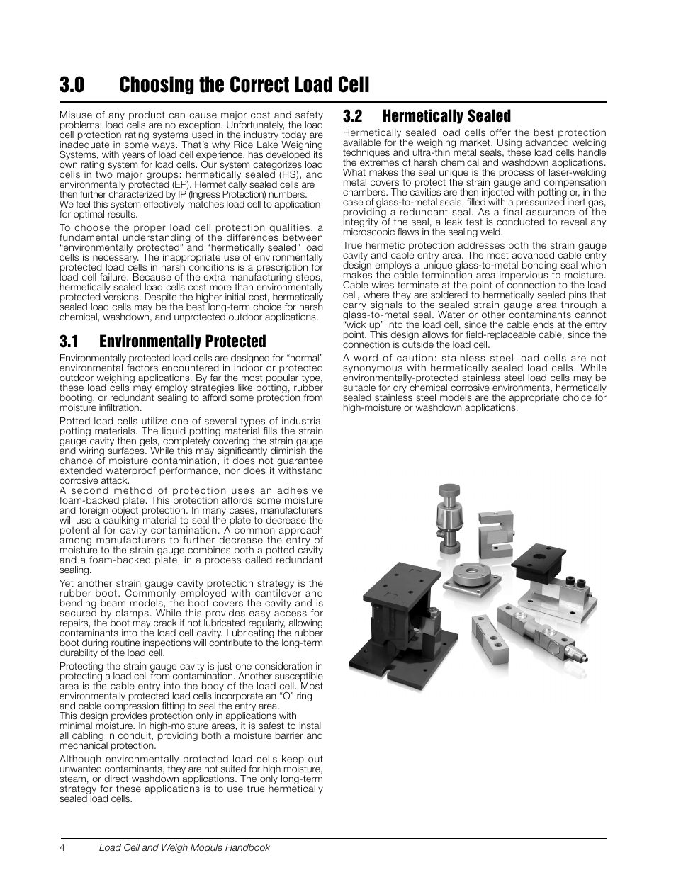 0 choosing the correct load cell, 1 environmentally protected, 2 hermetically sealed | Choosing the correct load cell | Rice Lake Z6 Single-Ended Beam, SS Welded-seal, IP67, OIML C3 User Manual | Page 8 / 58