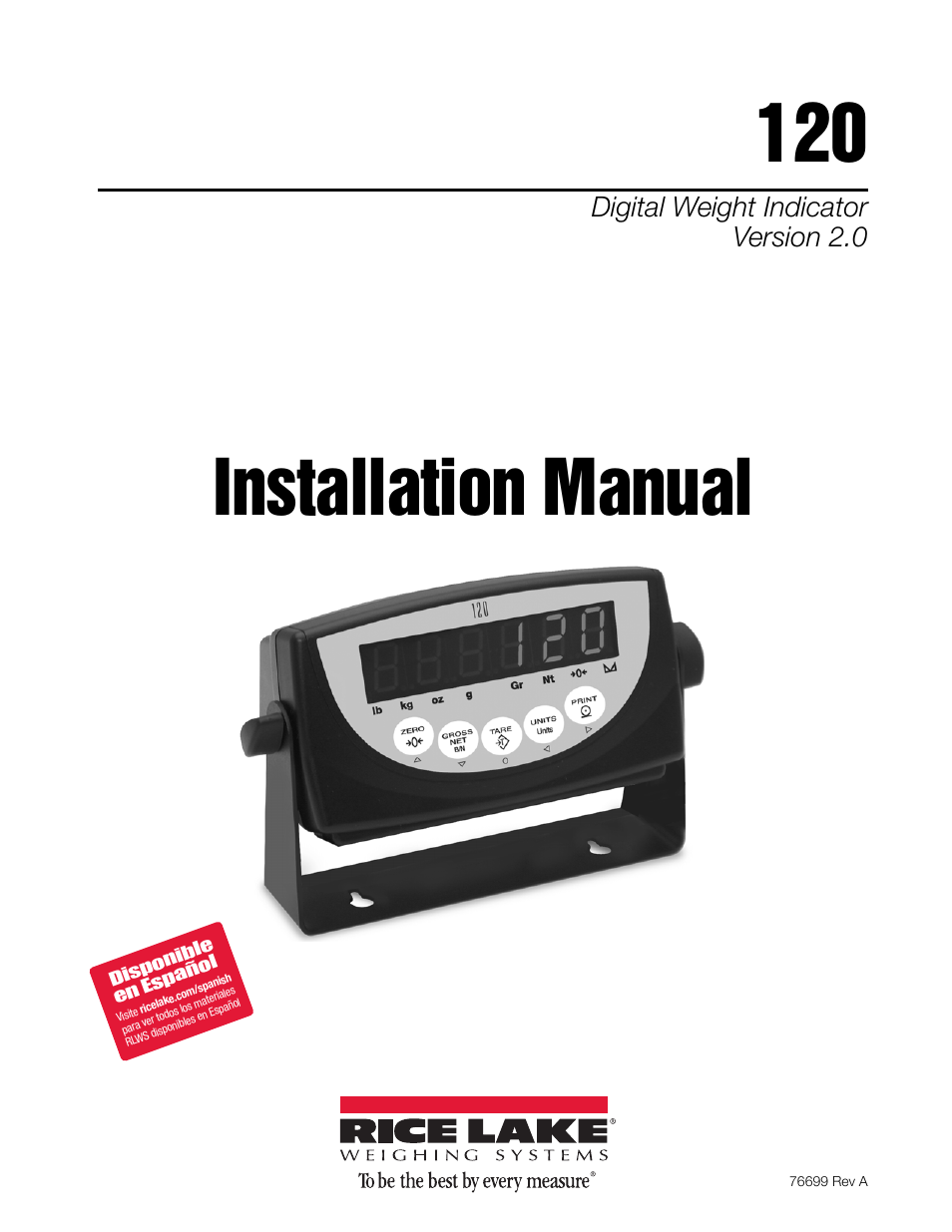 Rice Lake 120 Digital Weight Indicator User Manual | 44 pages