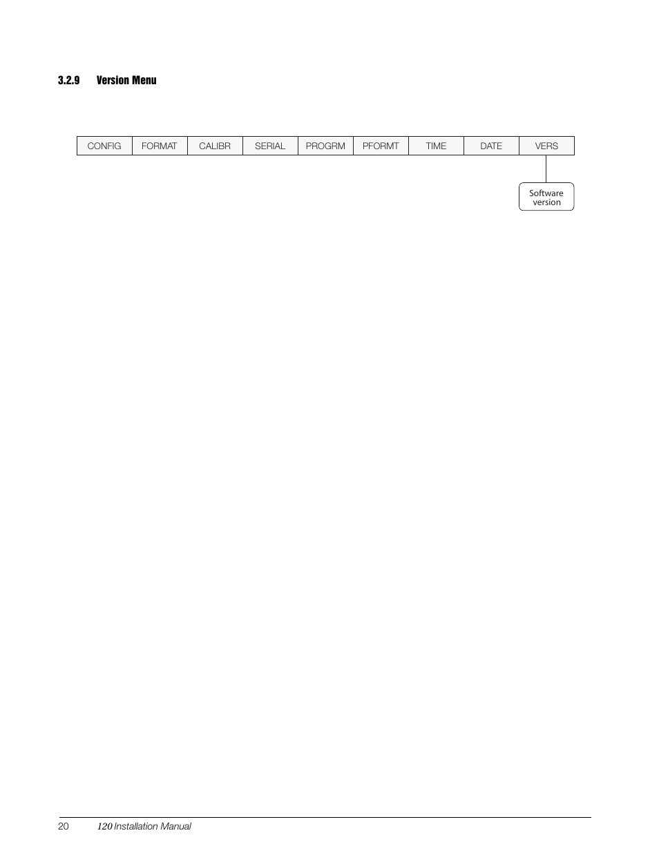 9 version menu, Version menu | Rice Lake 120 Digital Weight Indicator User Manual | Page 24 / 44