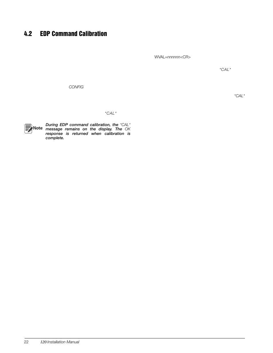 2 edp command calibration | Rice Lake 120 Digital Weight Indicator User Manual | Page 26 / 44