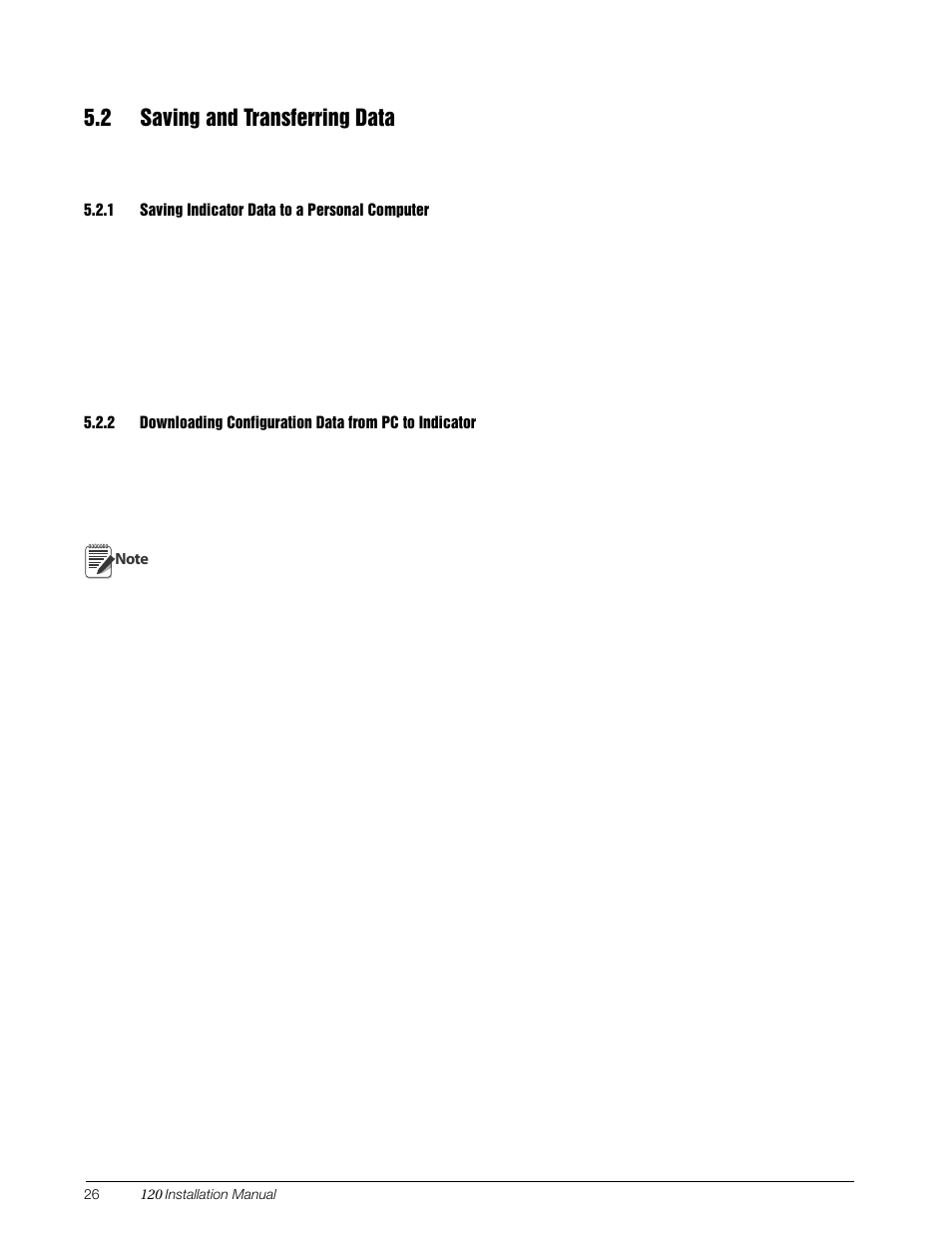 2 saving and transferring data, 1 saving indicator data to a personal computer, Saving indicator data to a personal computer | Rice Lake 120 Digital Weight Indicator User Manual | Page 30 / 44