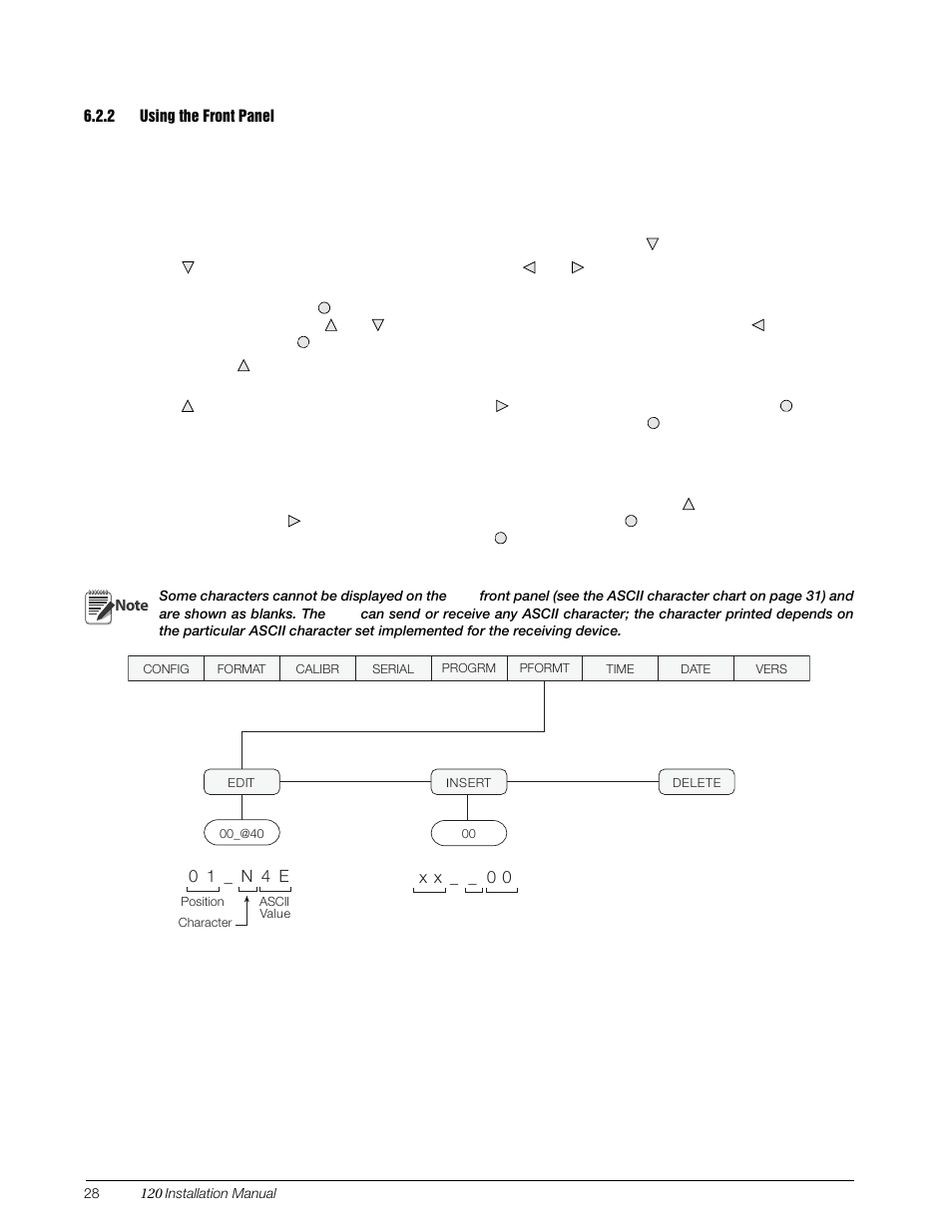 2 using the front panel, Using the front panel | Rice Lake 120 Digital Weight Indicator User Manual | Page 32 / 44