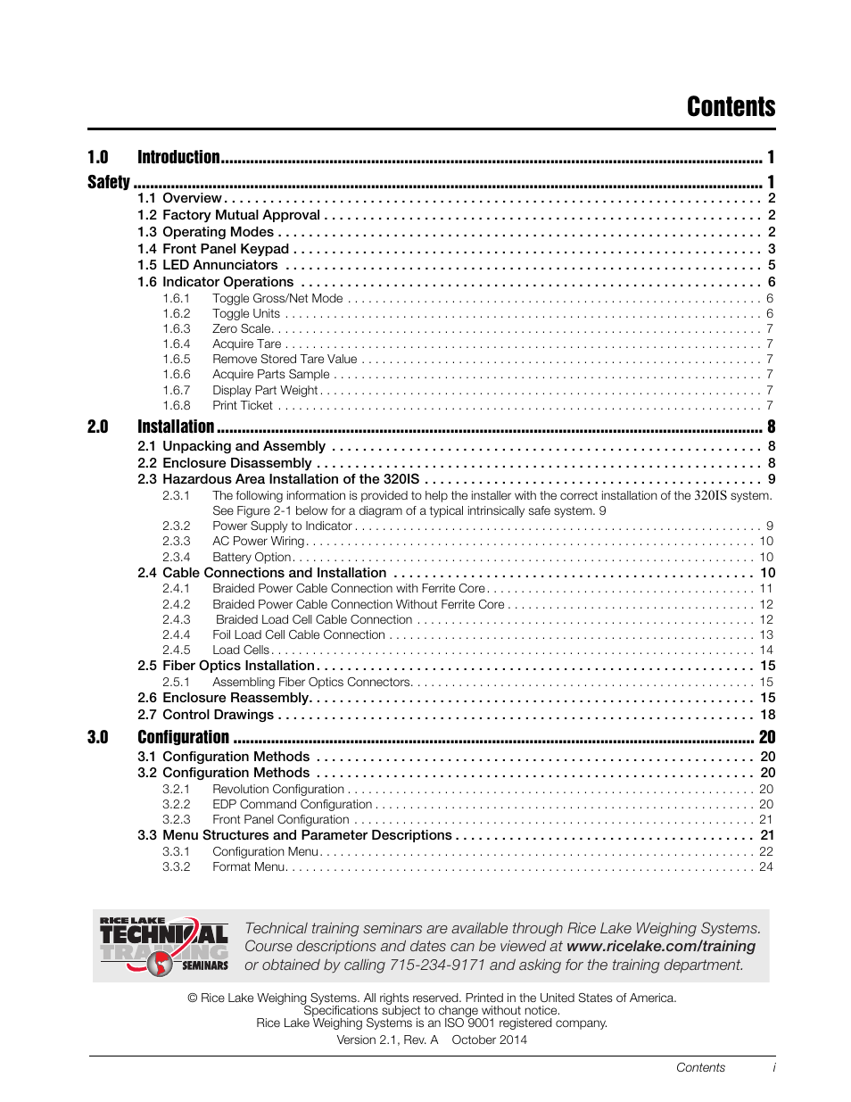 Rice Lake Intrinsically Safe User Manual | Page 3 / 76