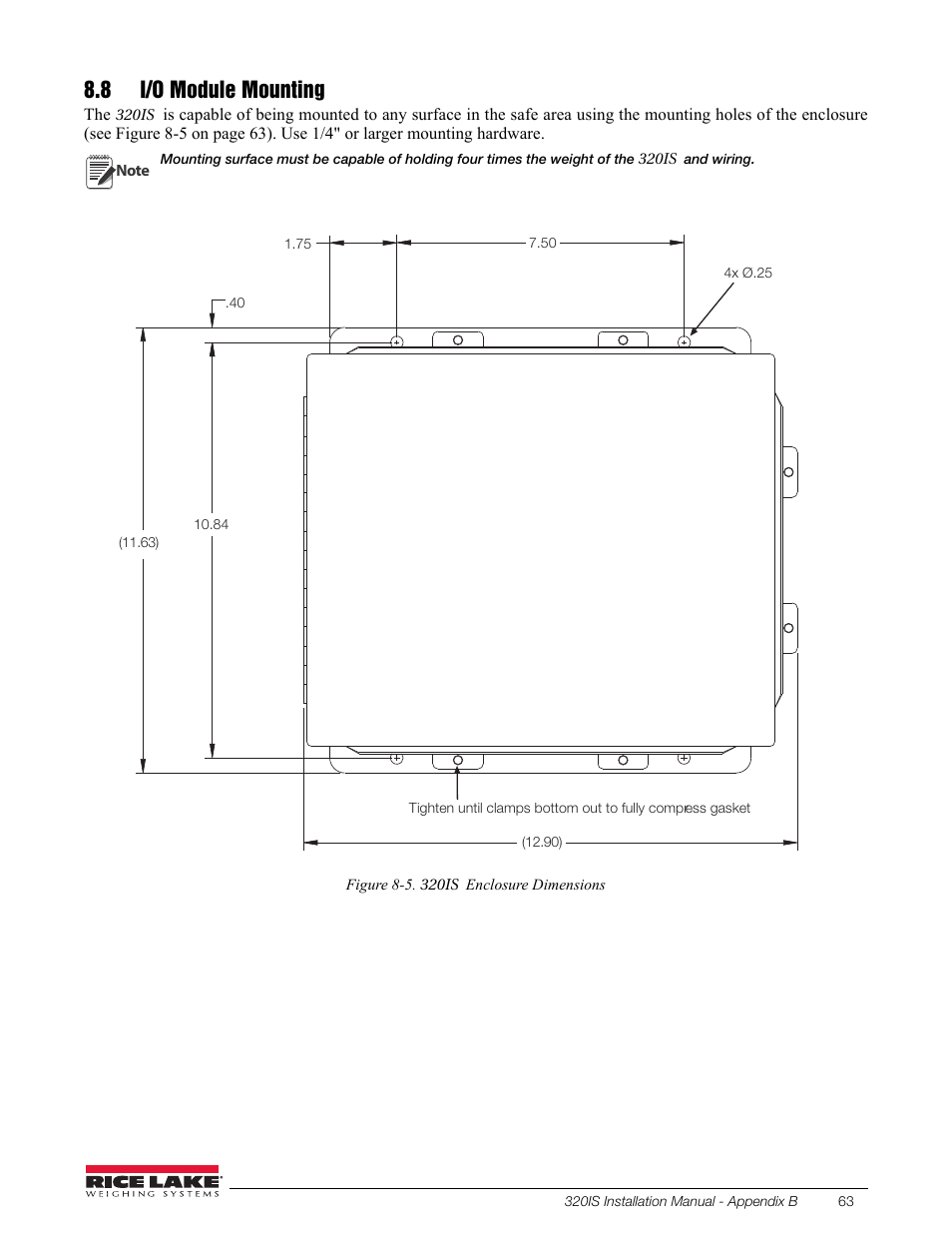 8 i/o module mounting | Rice Lake Intrinsically Safe User Manual | Page 69 / 76