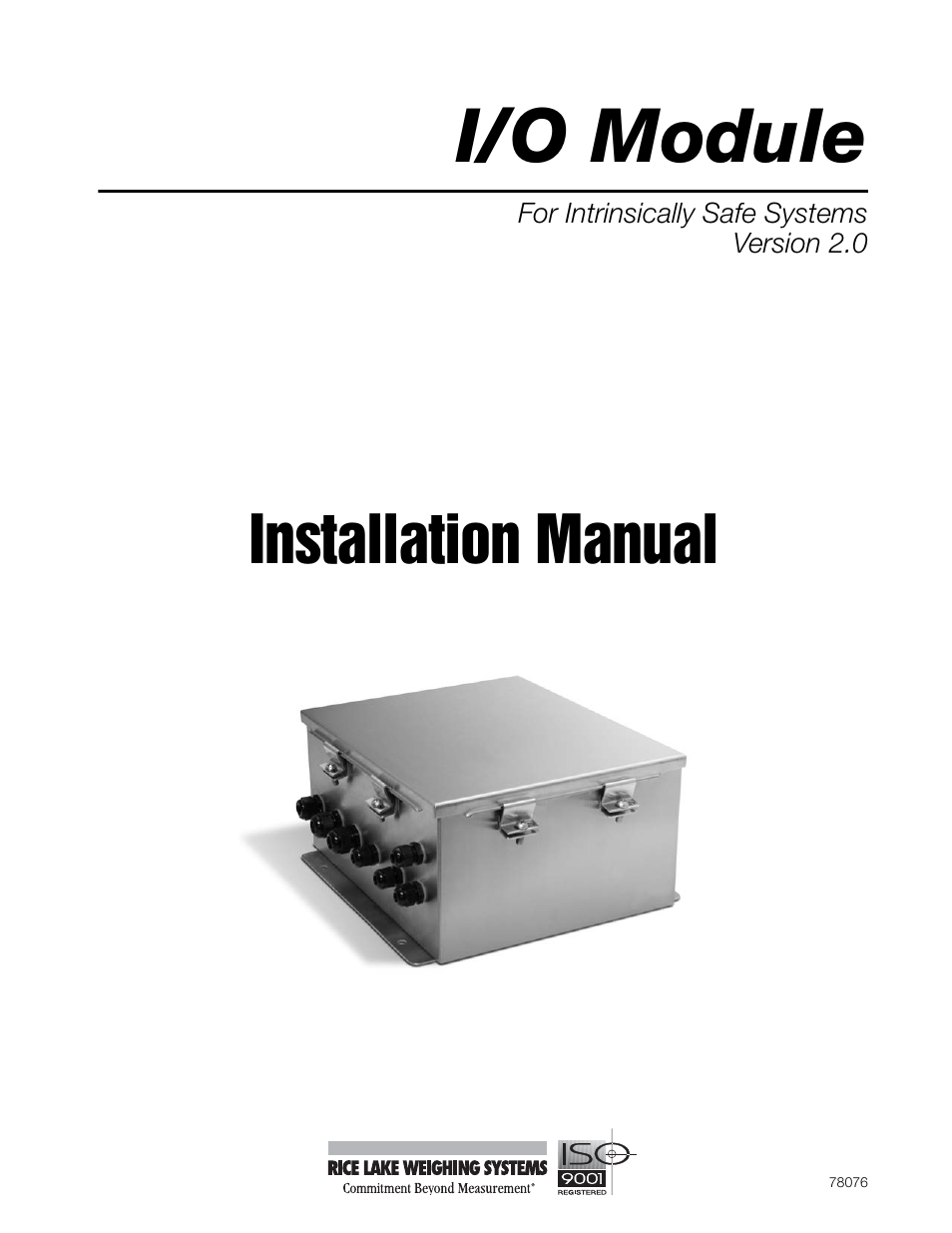 Rice Lake 320IS Plus Intrinsically Safe Digital Weight Indicator - I/O Module for Intrinsically Safe Systems Installation Manual User Manual | 15 pages