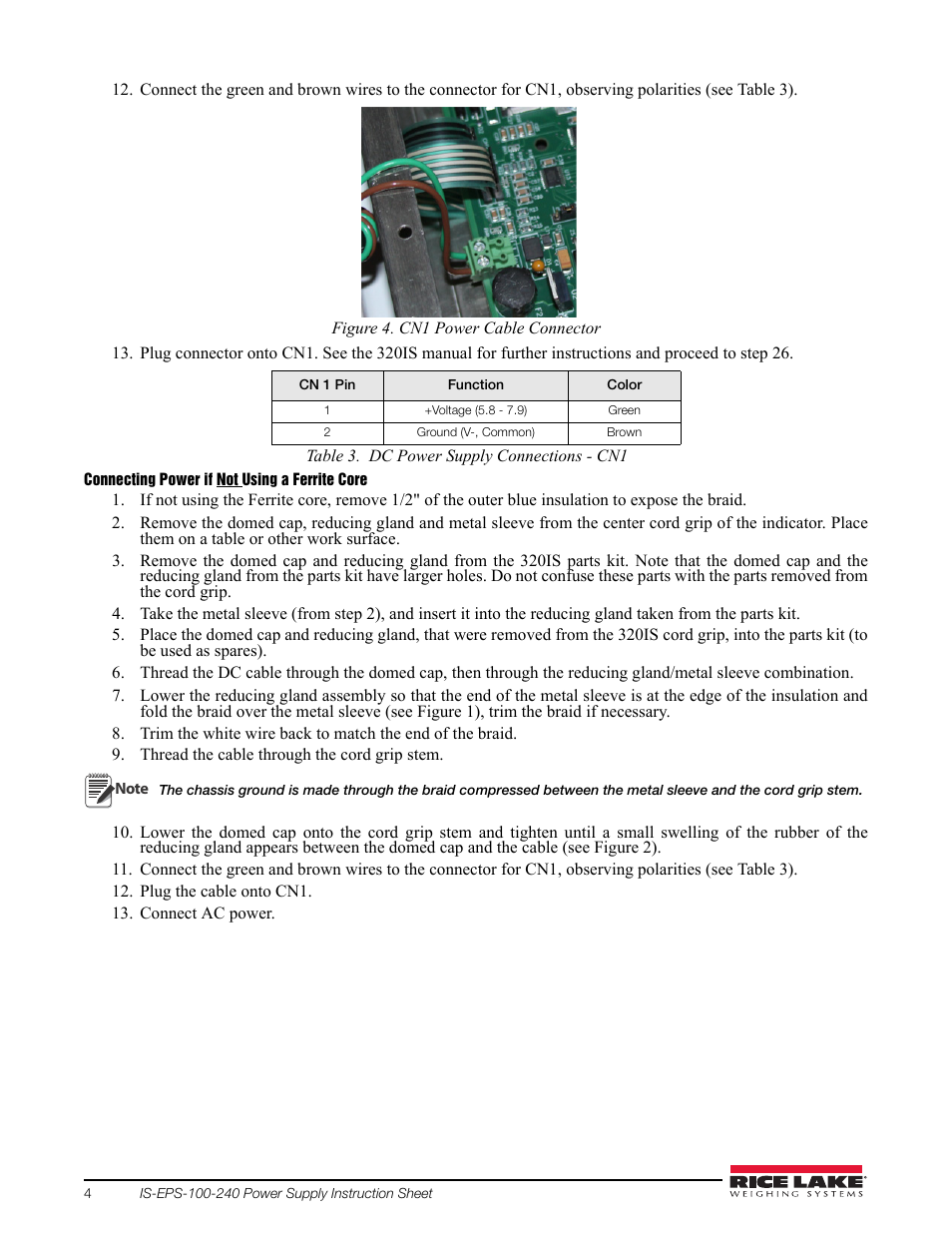 Rice Lake 320IS Plus Intrinsically Safe Digital Weight Indicator - IS-EPS-100-240 Power Supply Instructions User Manual | Page 4 / 6