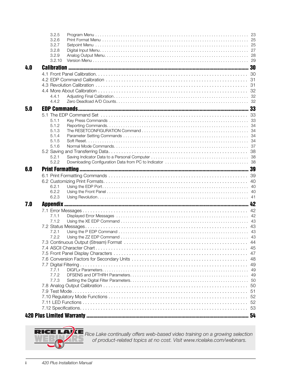 Rice Lake 420 Plus HMI Digital Weight Indicator Installation Manual User Manual | Page 4 / 60