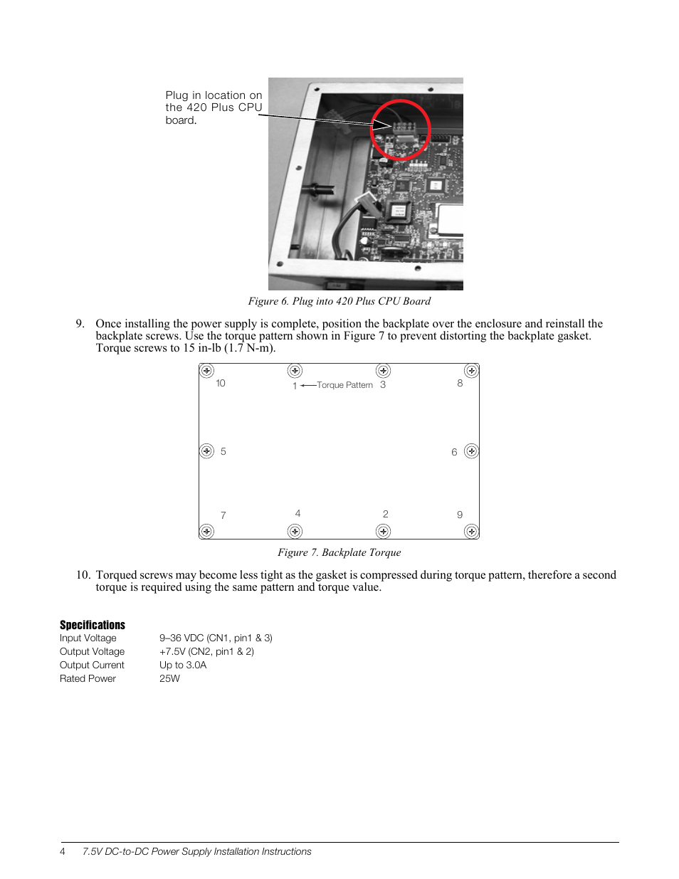Figure | Rice Lake 420 Plus Digital Weight Indicator - 7.5V DC-to-DC Power Supply Installation User Manual | Page 4 / 4