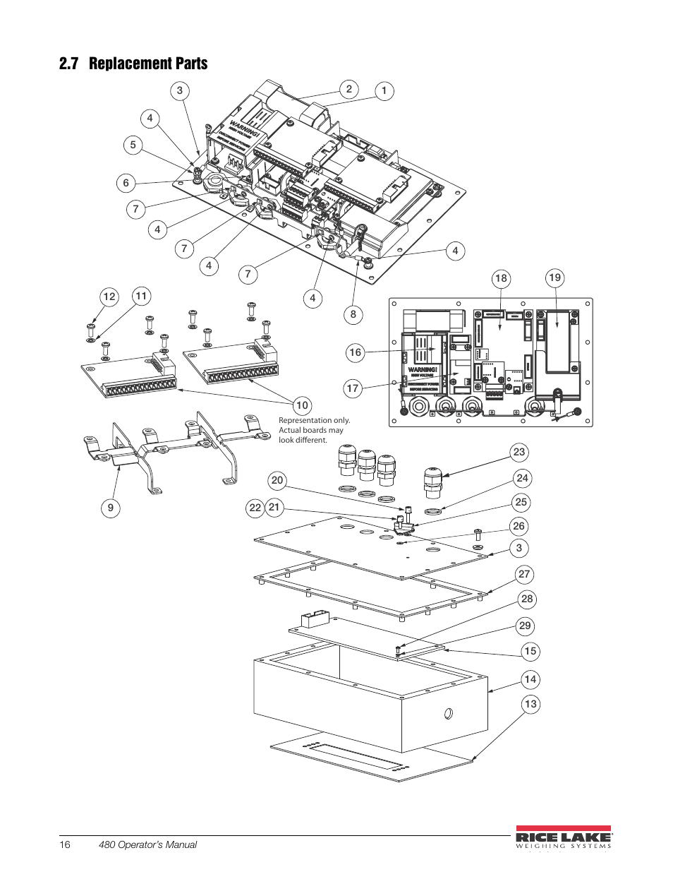 7 replacement parts | Rice Lake 480 Legend Series Digital Weight Indicator Installation Manual User Manual | Page 20 / 68
