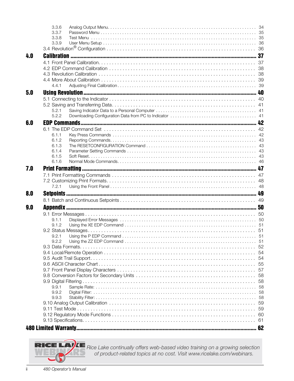 Rice Lake 480 Legend Series Digital Weight Indicator Installation Manual User Manual | Page 4 / 68