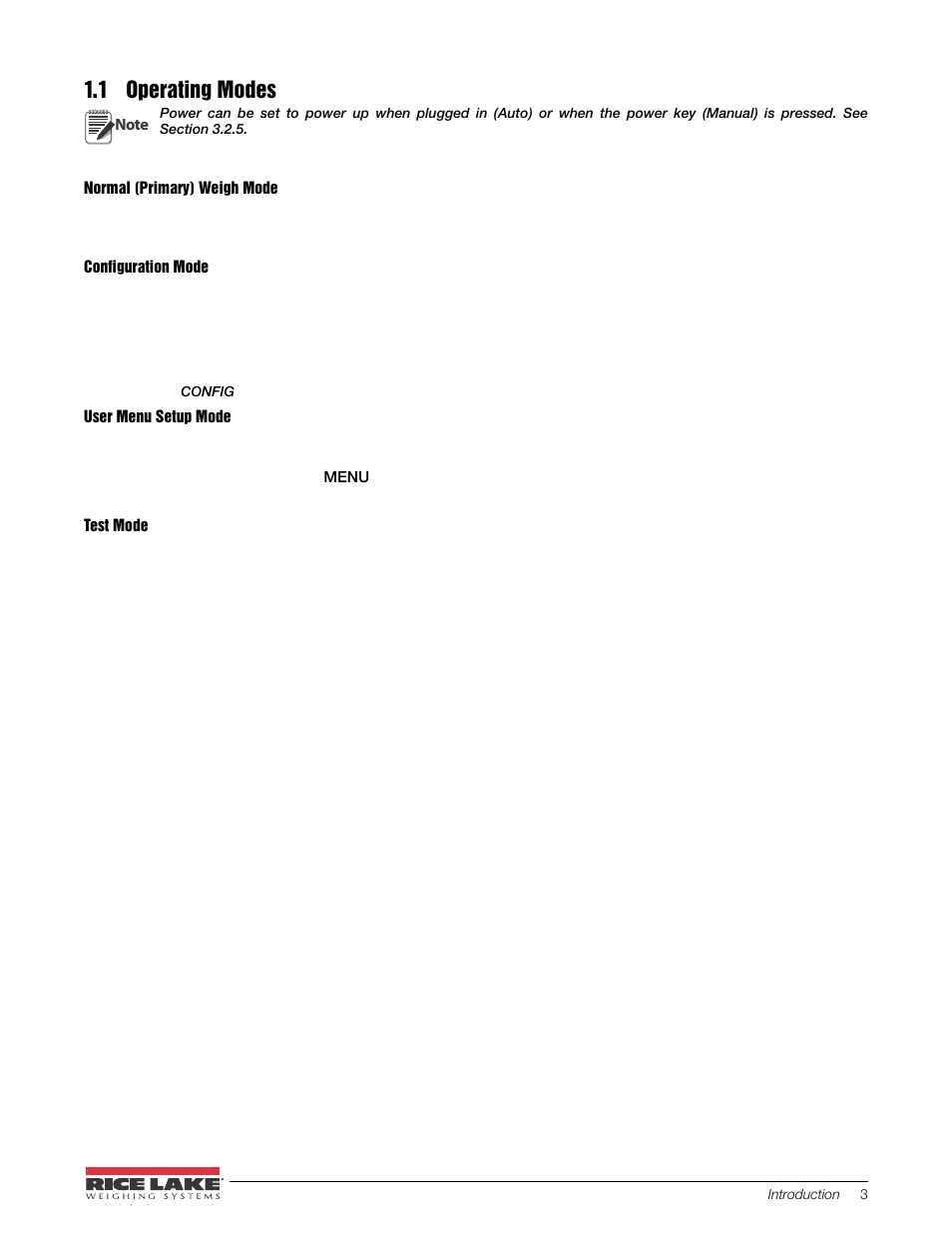 1 operating modes | Rice Lake 480 Legend Series Digital Weight Indicator Installation Manual User Manual | Page 7 / 68