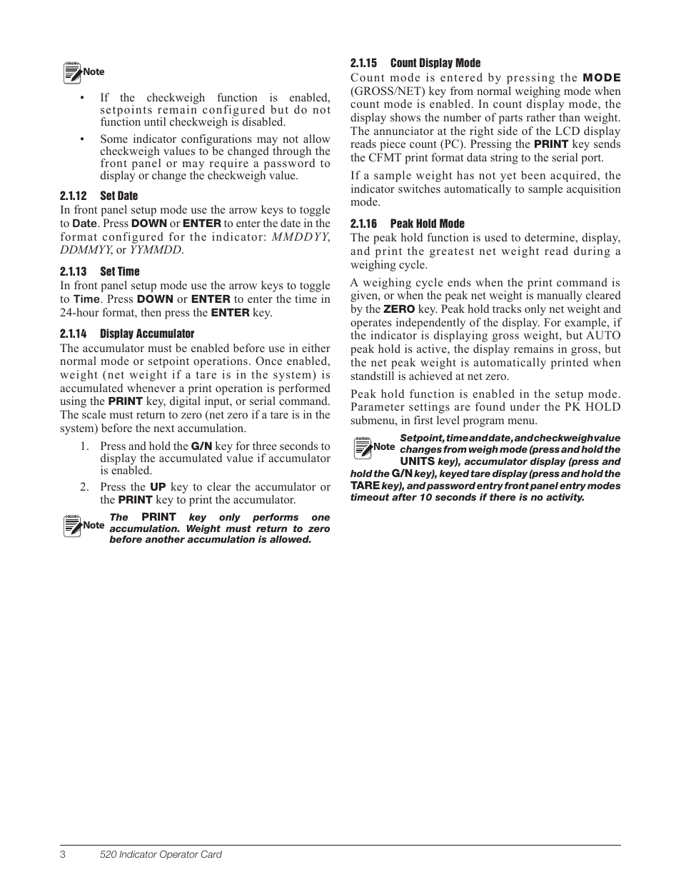 Rice Lake 520 Digital Weight Indicator Operator Card User Manual | Page 3 / 4