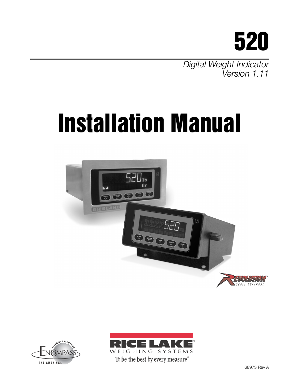 Rice Lake 520 HMI Digital Weight Indicator Installation Manual User Manual | 98 pages