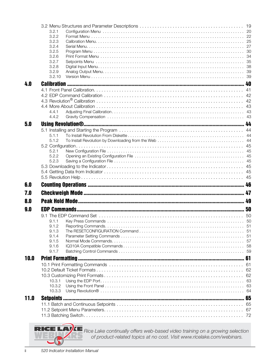 Rice Lake 520 HMI Digital Weight Indicator Installation Manual User Manual | Page 4 / 98