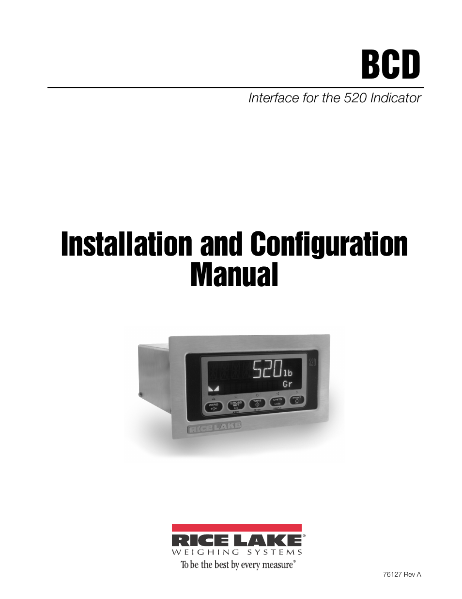 Rice Lake 520 HMI Digital Weight Indicator Manual - BCD Option User Manual | 18 pages