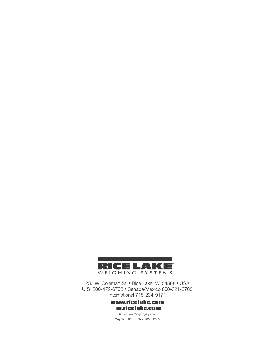 Rice Lake 520 HMI Digital Weight Indicator Manual - BCD Option User Manual | Page 18 / 18