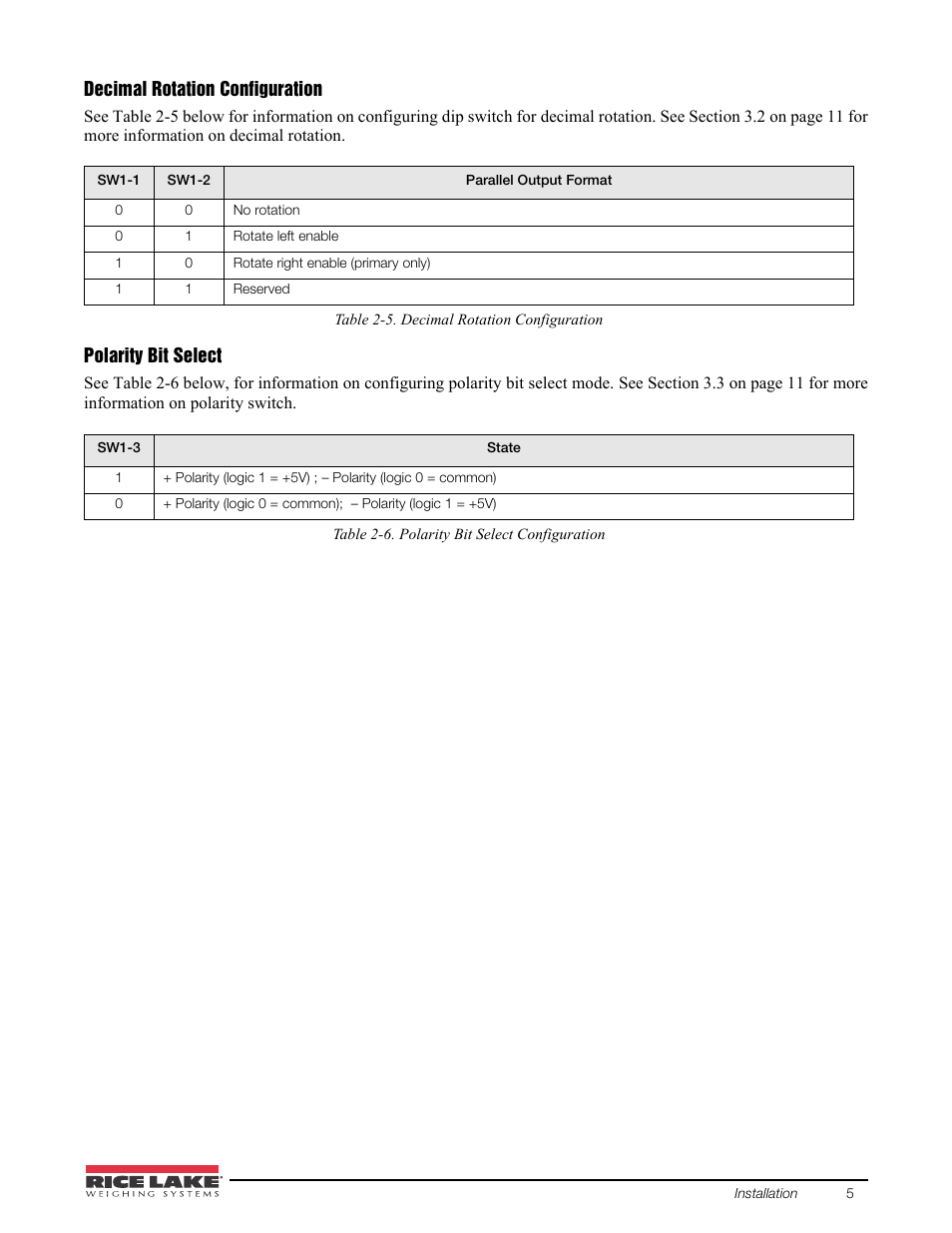 Rice Lake 520 HMI Digital Weight Indicator Manual - BCD Option User Manual | Page 9 / 18