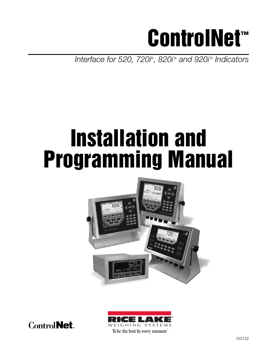 Rice Lake 920i Programmable HMI Indicator/Controller - ControlNet Interface User Manual | 23 pages