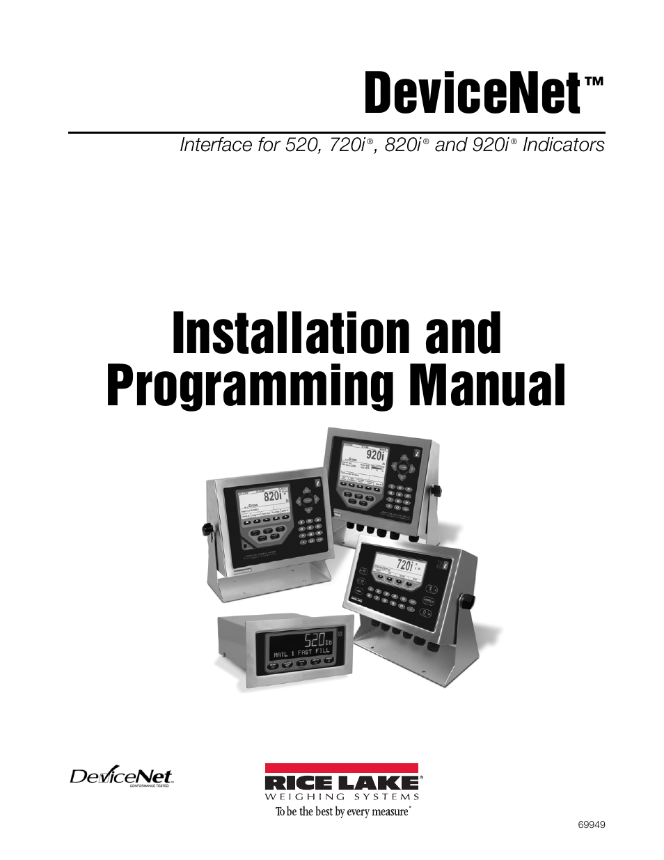 Rice Lake 920i Programmable HMI Indicator/Controller - DeviceNet Interface User Manual | 21 pages
