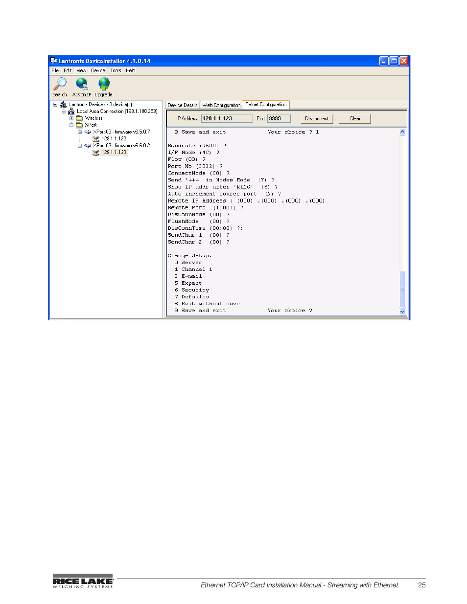 Rice Lake Ethernet TCP/IP User Manual | Page 29 / 38